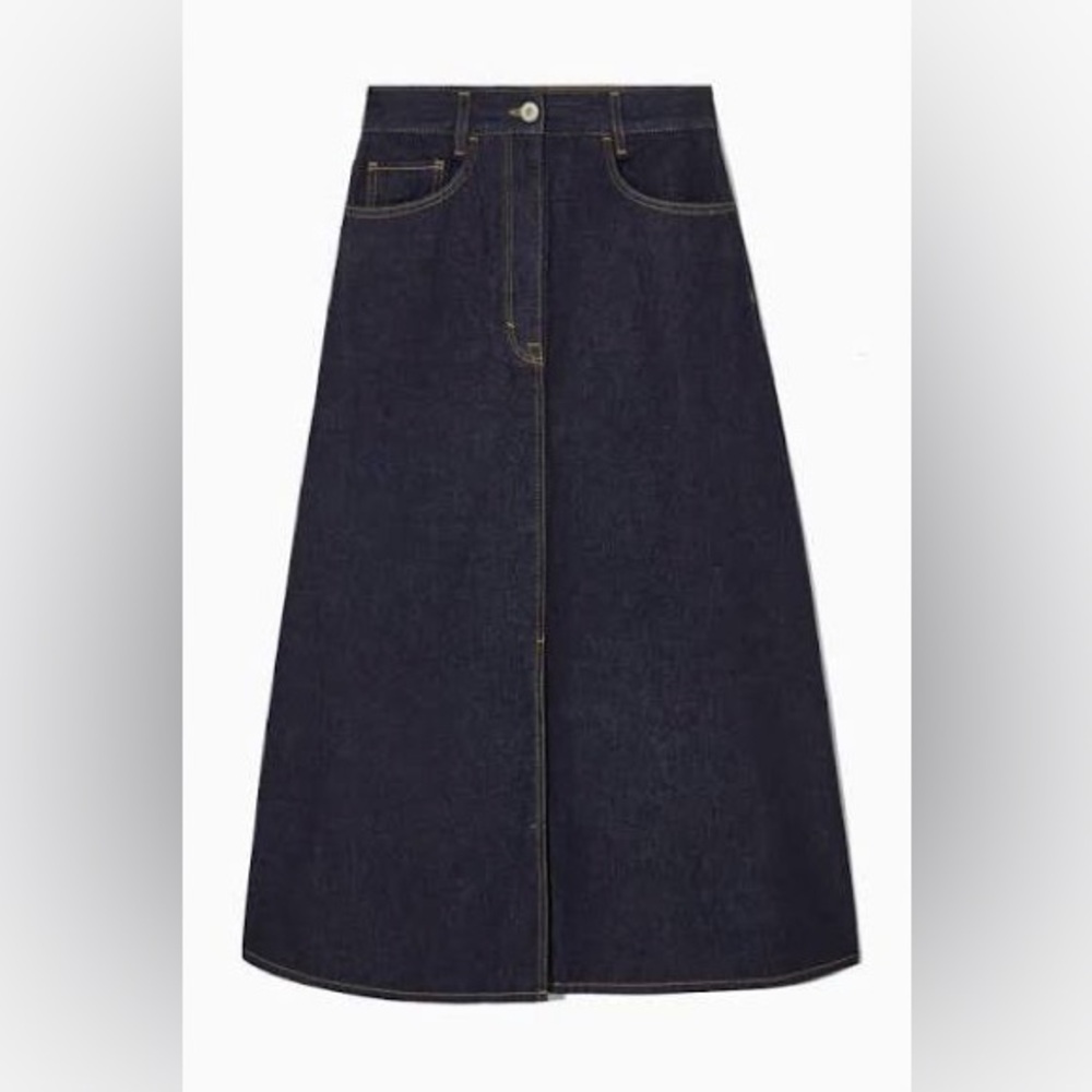 COS Indigo A-Line Denim Midi Skirt
